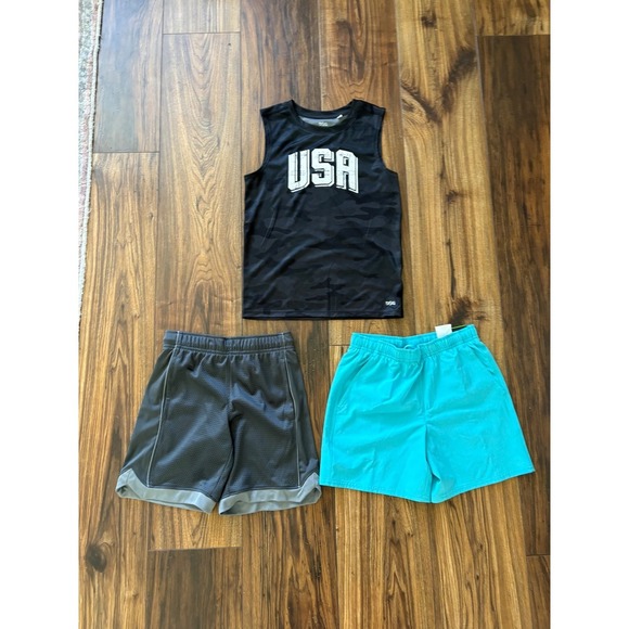 DSG Other - Boys' DSG 3-Piece Bundle – Black Camo Tank + 2 Pairs of Shorts – Size Medium